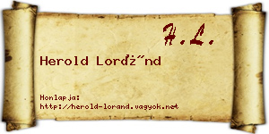 Herold Loránd névjegykártya