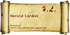 Herold Loránd névjegykártya