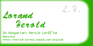 lorand herold business card